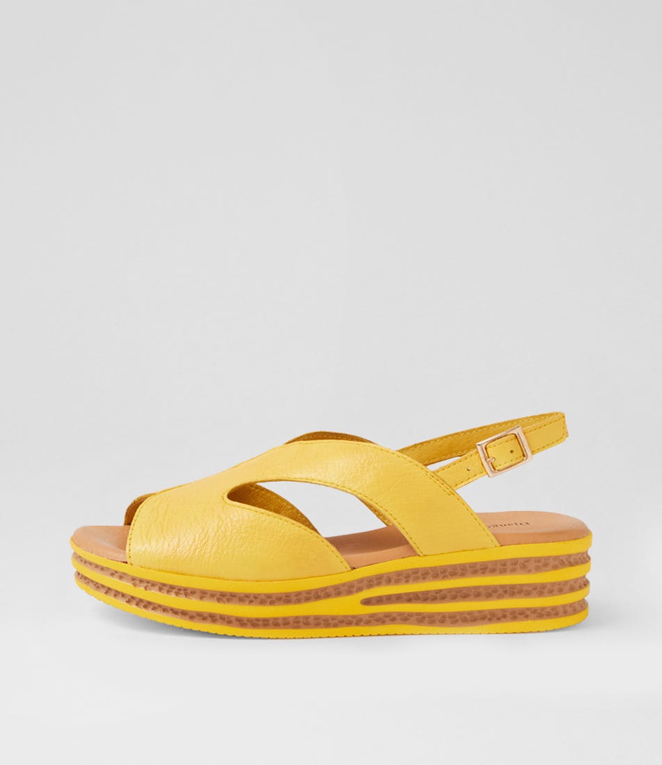 Coree Yellow Leather Sandals