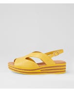 Coree Yellow Leather Sandals