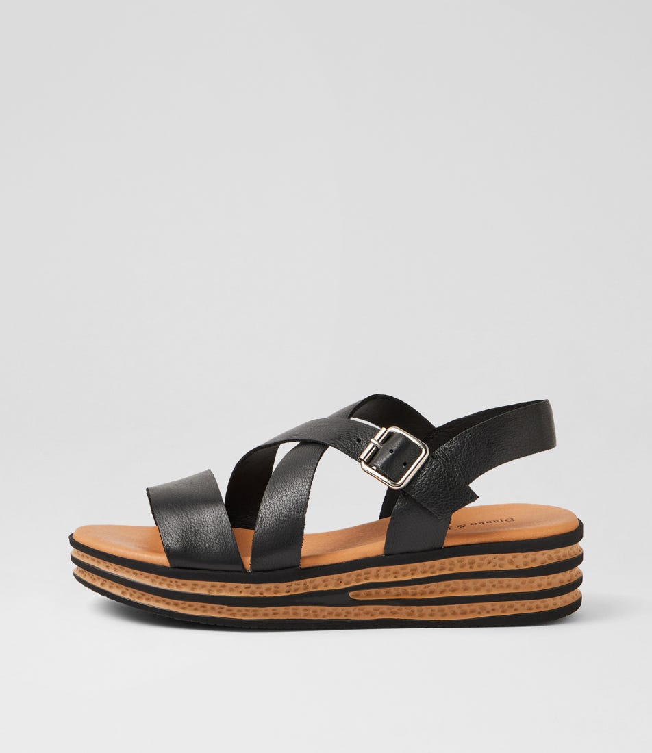 Criver Black Leather Sandals