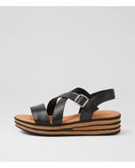 Criver Black Leather Sandals