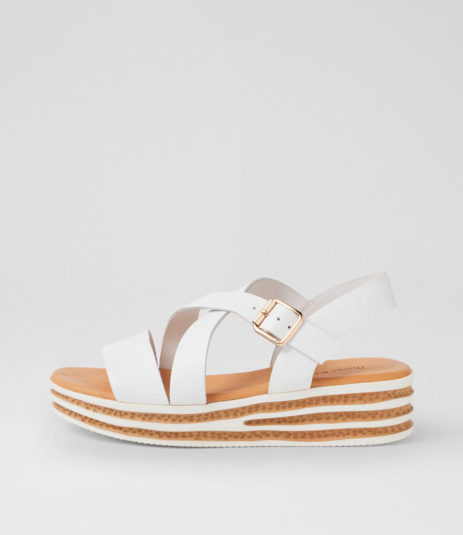 Criver White Leather Sandals