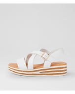 Criver White Leather Sandals