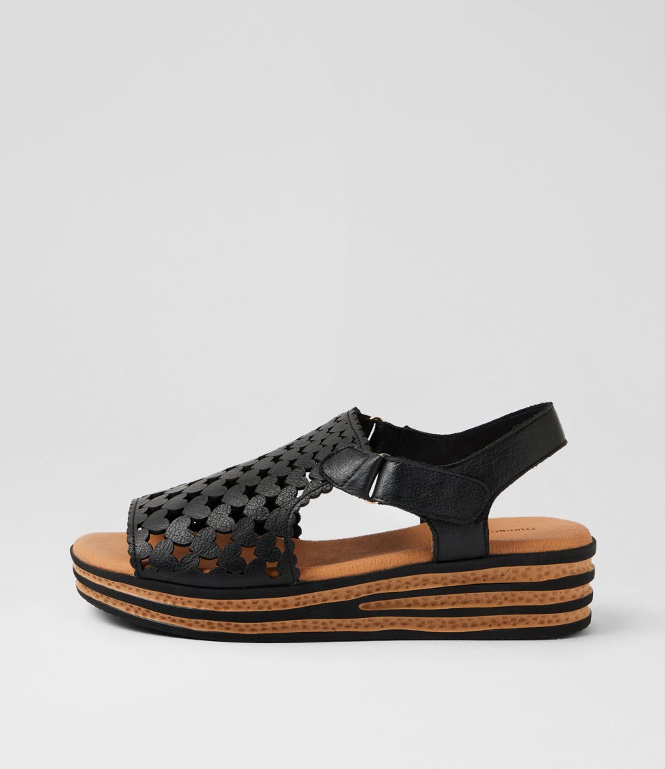 Cloves Black Leather Sandals