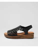Cloves Black Leather Sandals