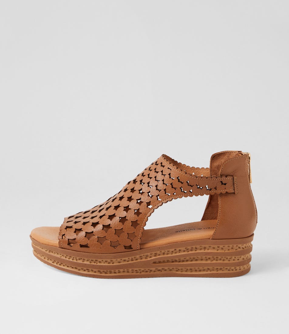 Channa Dark Tan Leather Sandals