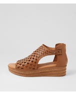 Channa Dark Tan Leather Sandals