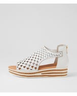 Channa White Leather Sandals