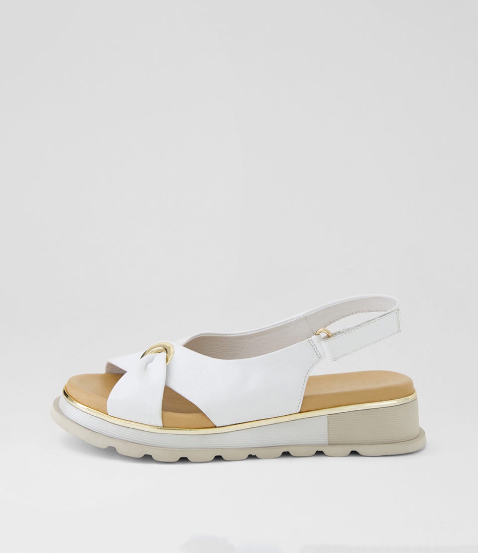 Crystin White Leather Sandals