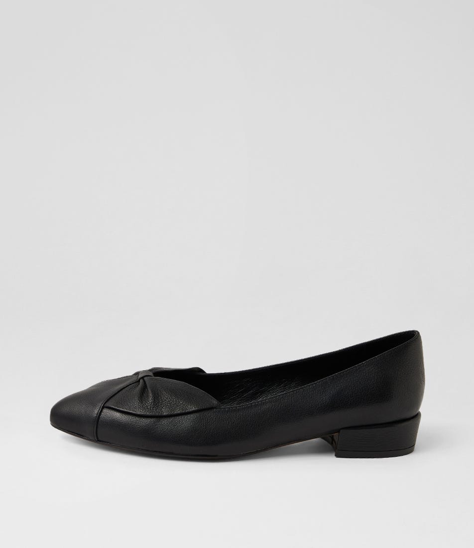 Emlyns Black Leather Pump Heels