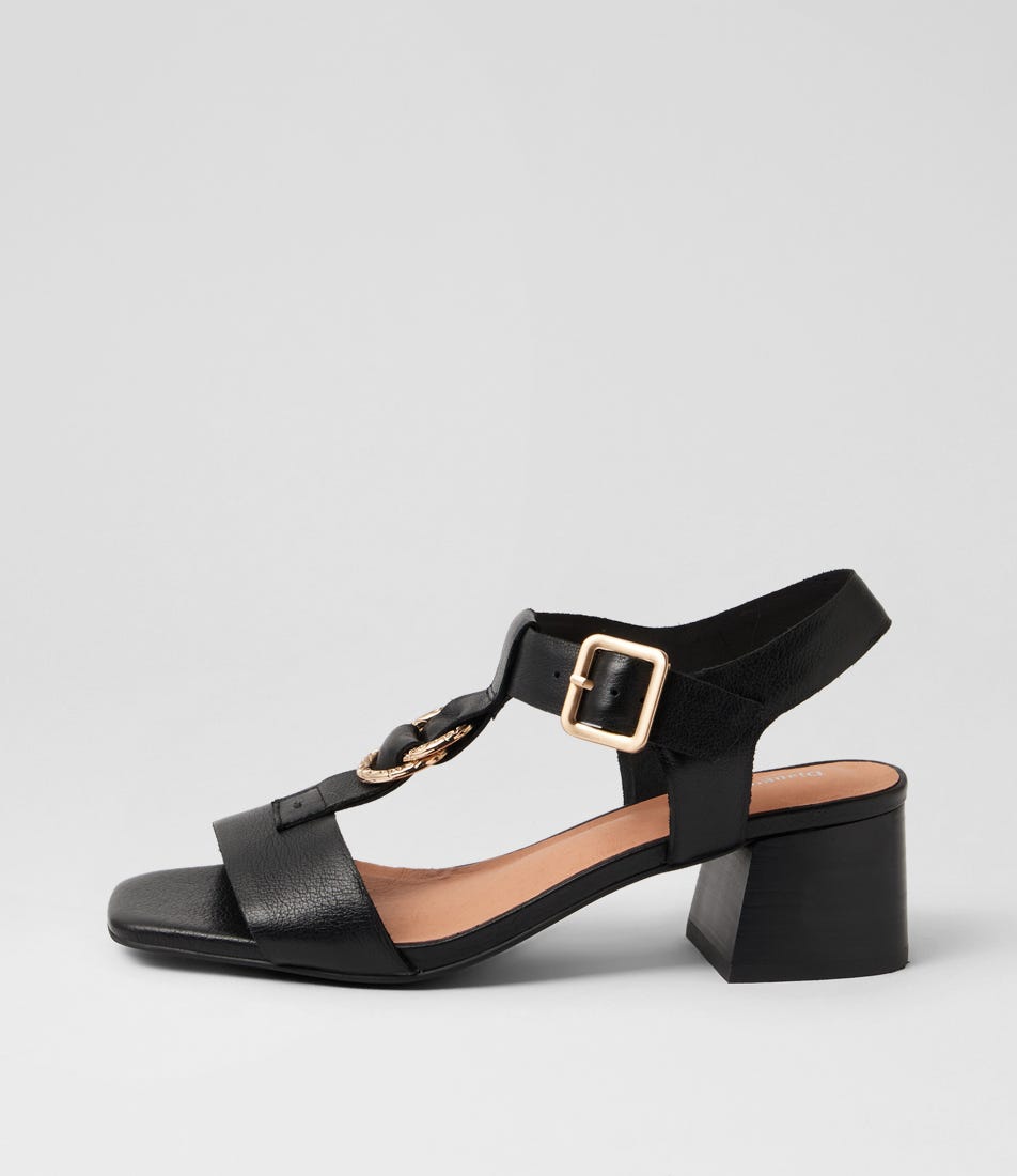 Fulvia Black Leather Sandals