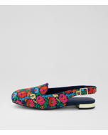 Falak Navy Bright Fabric Slingbacks