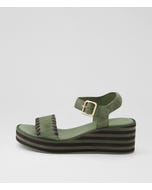 Faline Khaki Choc Suede Leather Sandals