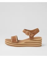 Faline Light Choc Camel Suede Leather Sandals