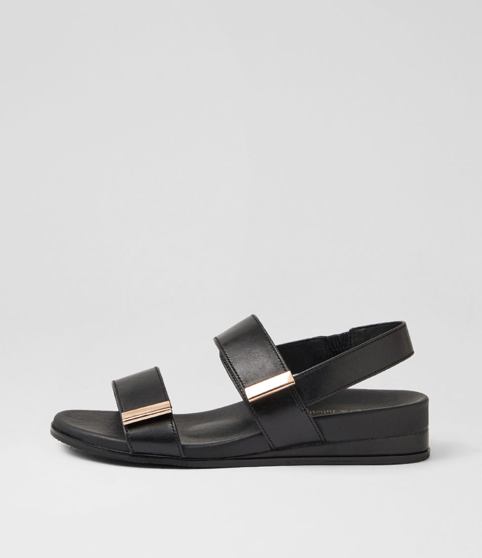 Funkie Black Leather Sandals