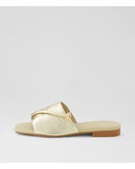 Genia Gold Leather Slides
