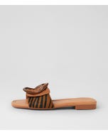Gavra Black Dark Tan Zebra Multi Slides