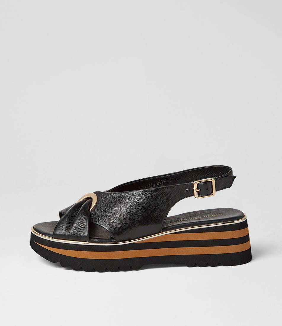 Hoaka Black Leather Sandals