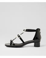 Herut Black White Patent Leather Sandals