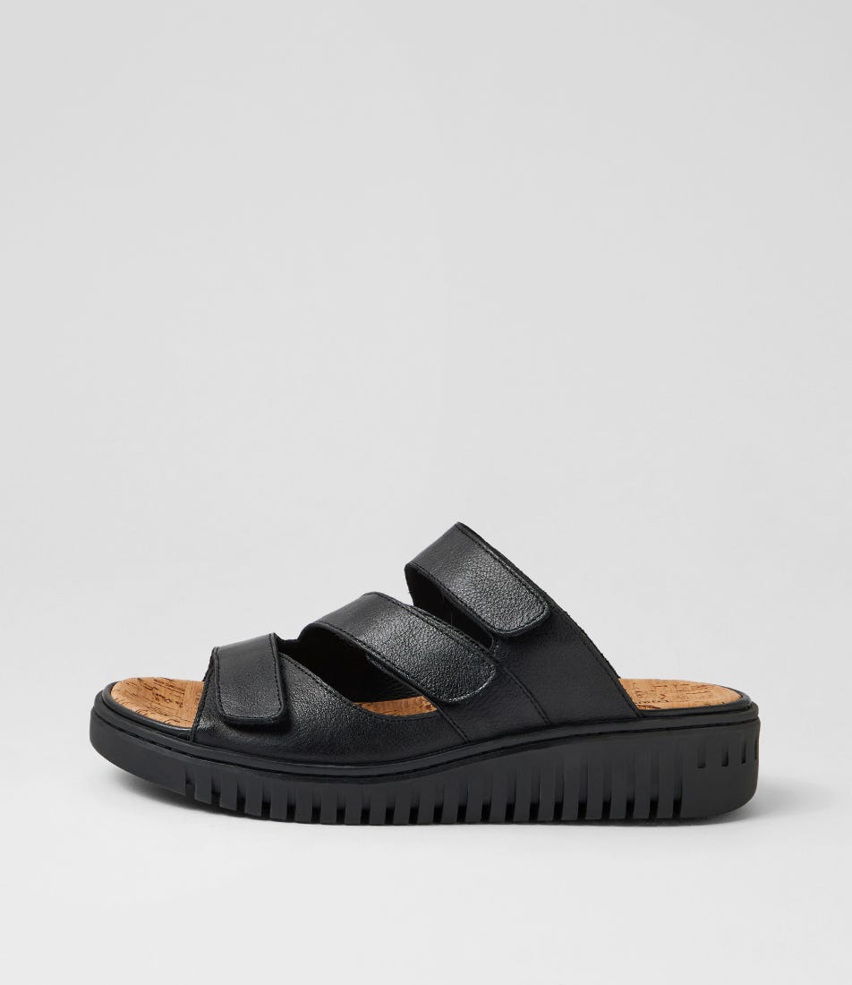 Idash Black Leather Sandals