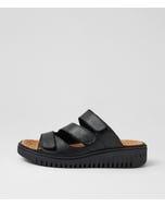 Idash Black Leather Sandals