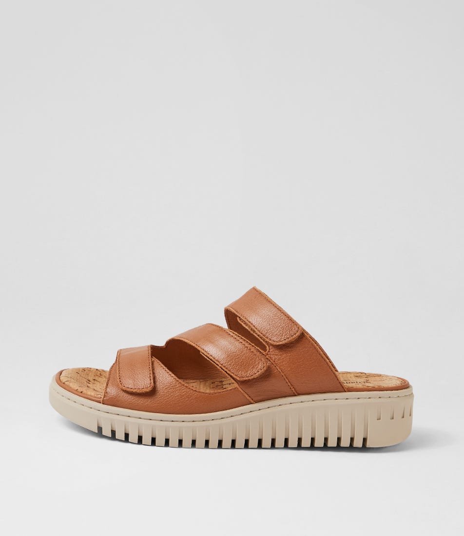 Idash Dark Tan Almond Leather Sandals