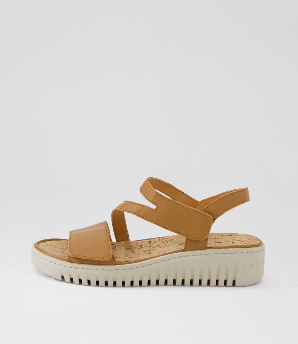 Inga Dark Tan Almond Leather Sandals