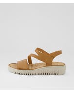 Inga Dark Tan Almond Leather Sandals