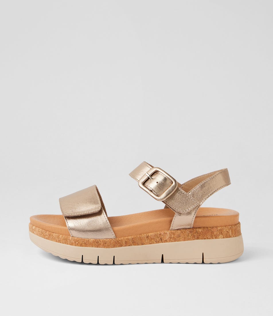 Jenica Champagne Almond Leather Sandals