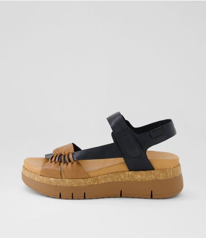 Jayel Tan Black Leather Sandals