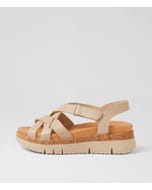 Jettea Camel Almond Leather Sandals