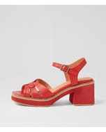 Jadera Red Leather Sandals