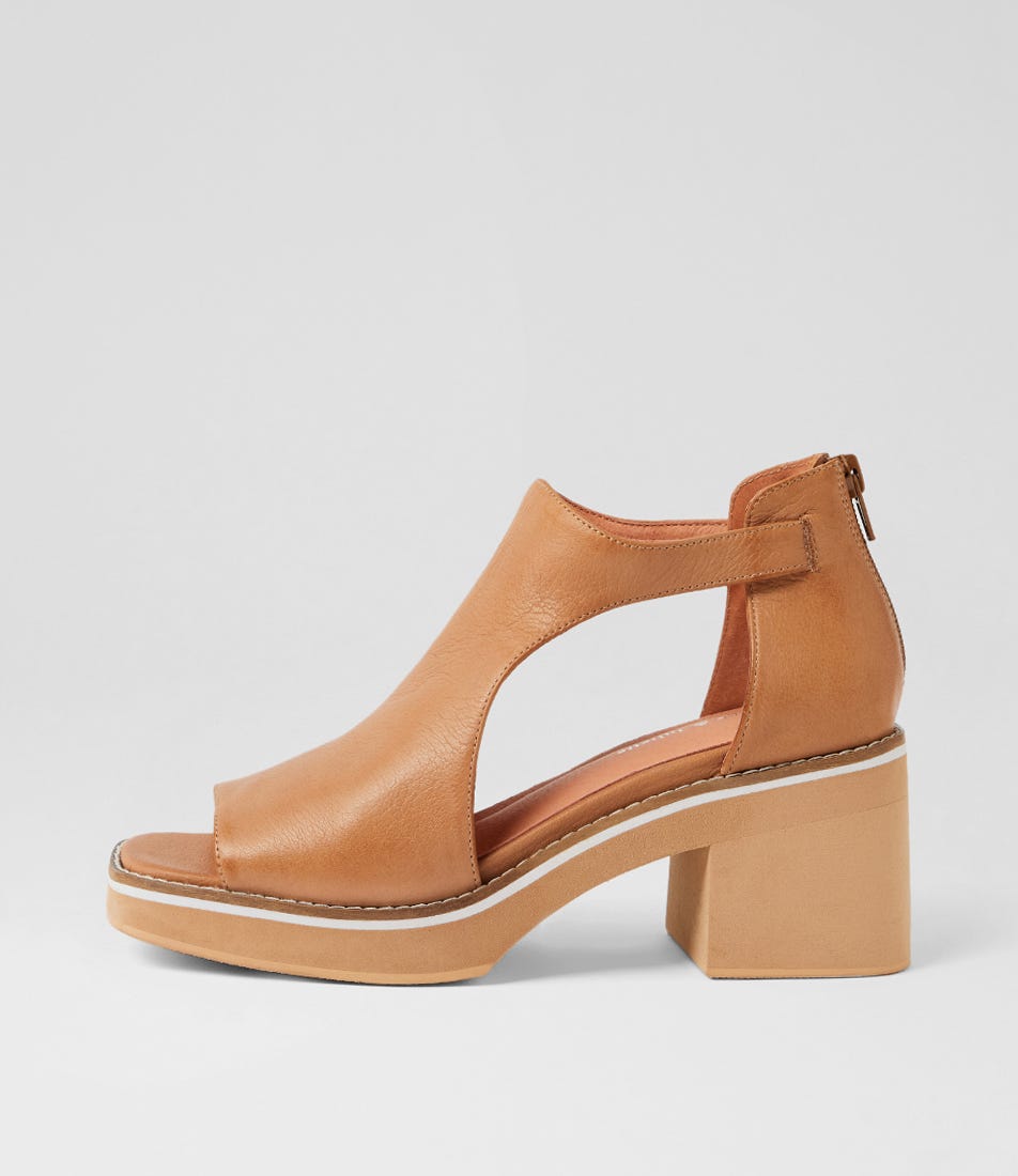 Joyann Tan Leather Sandals