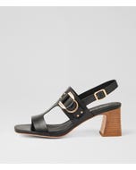 Jenine Black Natural Leather Sandals