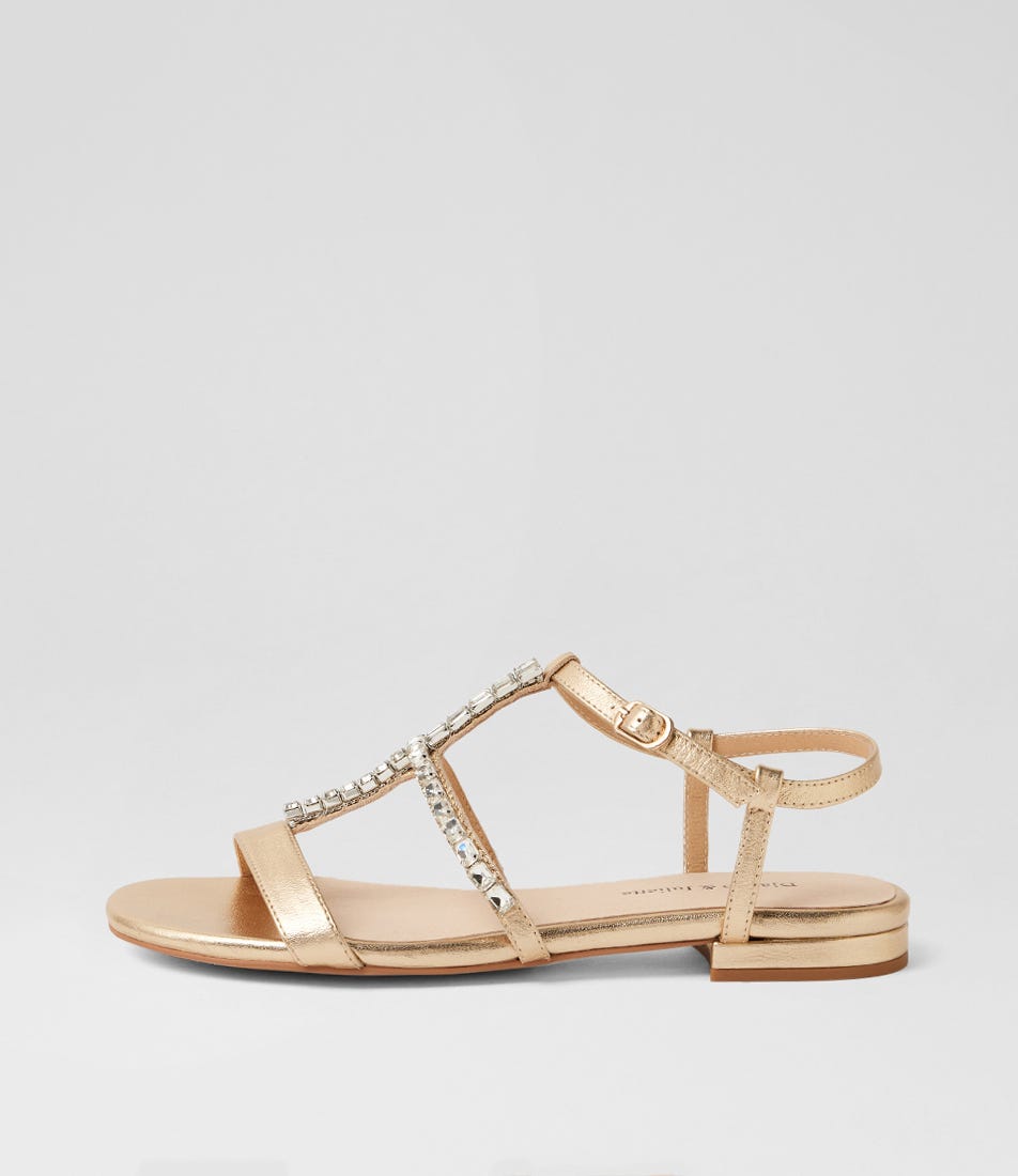 Korra Gold Silver Leather Sandals
