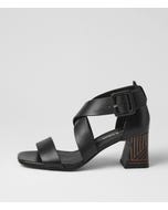 Korrin Black Leather Sandals