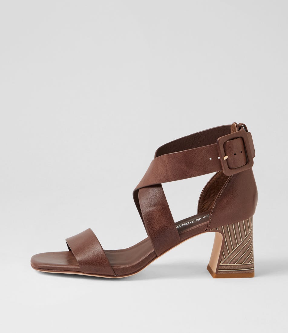 Korrin Mocca Leather Heeled Sandals