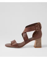 Korrin Mocca Leather Heeled Sandals