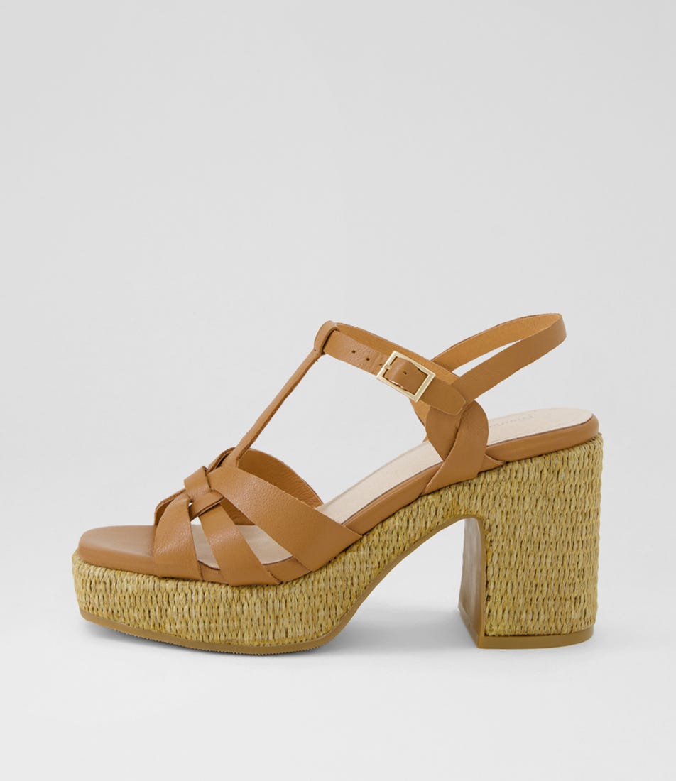 Kersy Dark Tan Natural Leather Sandals