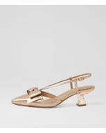 Lanetta Champagne Leather Heels