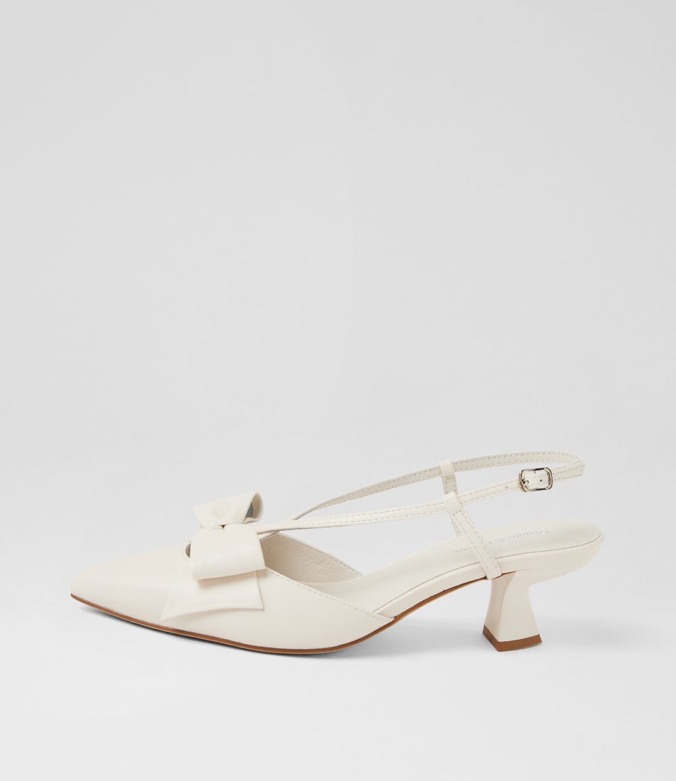 Lanetta Ivory Leather Heels