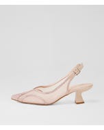 Lyna Nude Shimmer Leather Heels