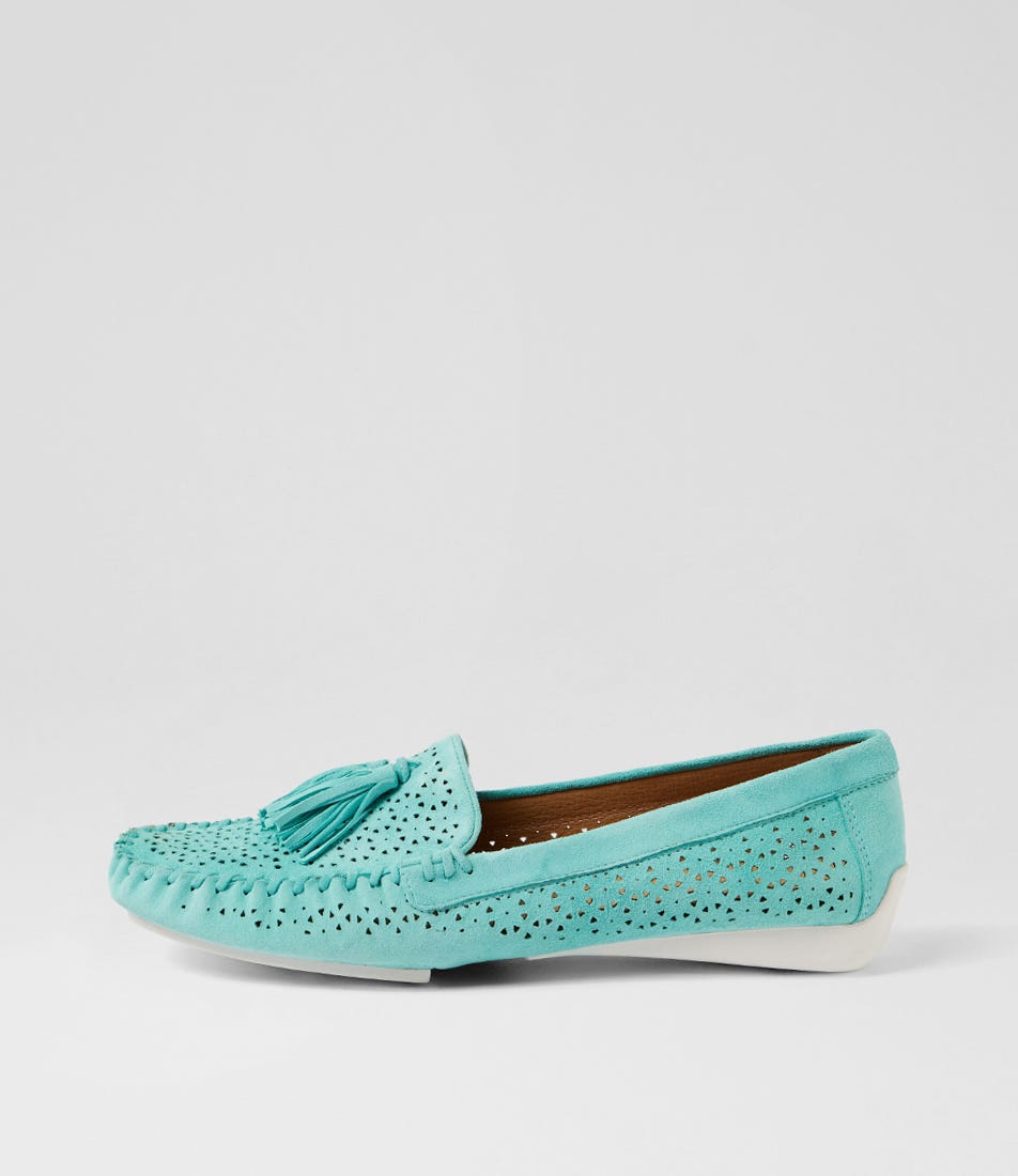 Luma Aquamarine Suede Loafers