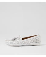 Luma White Leather Flat Shoes