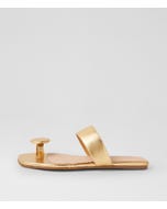 Loxley Old Gold Leather Slides