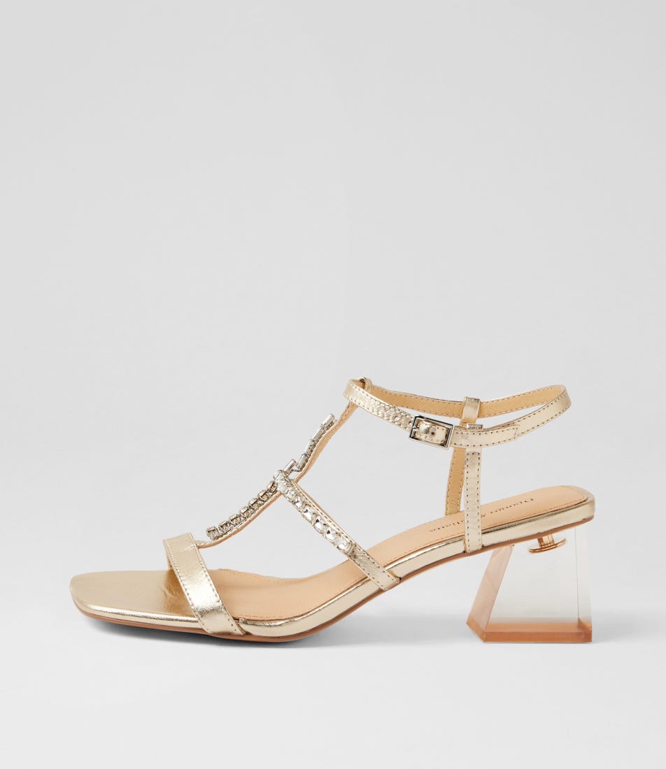 Medaro Gold Leather Jewels Sandals