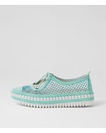 Marthar Light Aqua Leather Sneakers