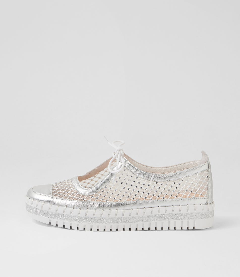 Marthar Silver Mix Flat Shoes