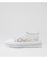 Maysier White Leather Mesh Sneakers