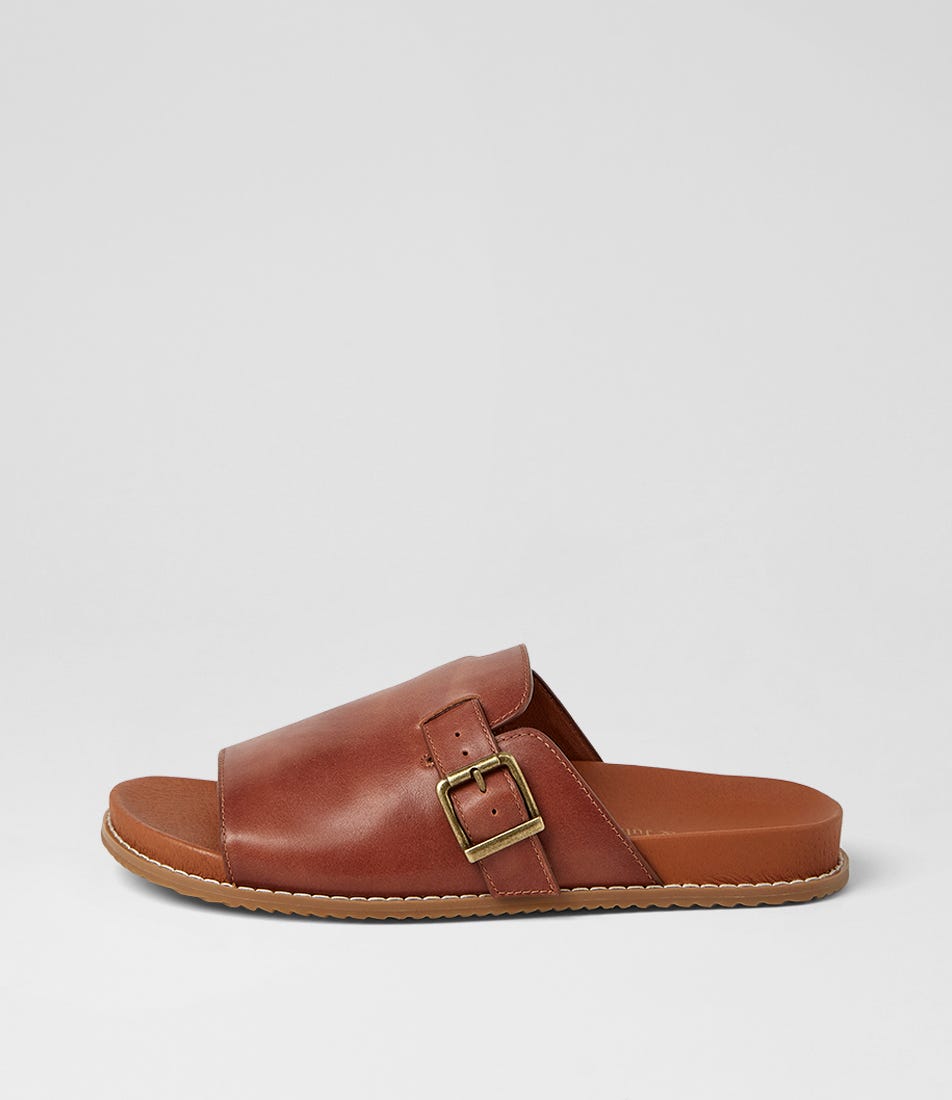 Nagela Walnut Leather Sandals