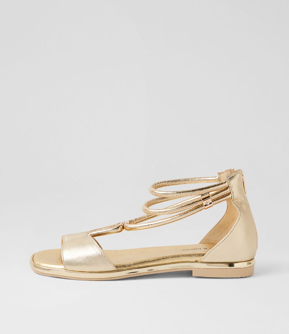 Noridce Pale Gold Leather Sandals